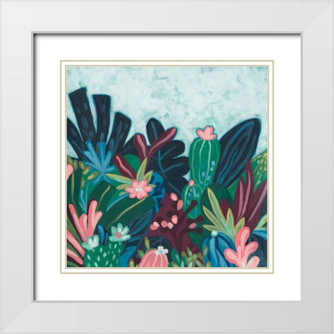 Tropic Vista II White Modern Wood Framed Art Print with Double Matting by Vess, June Erica