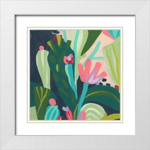 Tropical Celebration II White Modern Wood Framed Art Print with Double Matting by Vess, June Erica