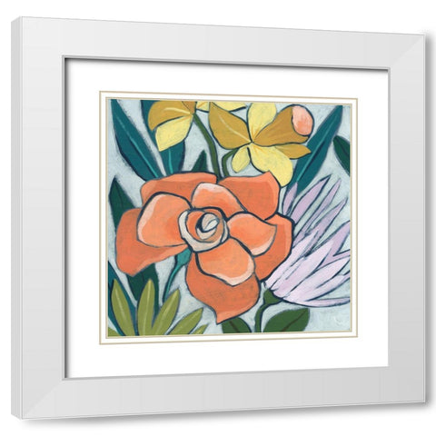 Window Box Garden II White Modern Wood Framed Art Print with Double Matting by Vess, June Erica