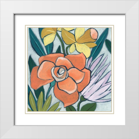 Window Box Garden II White Modern Wood Framed Art Print with Double Matting by Vess, June Erica