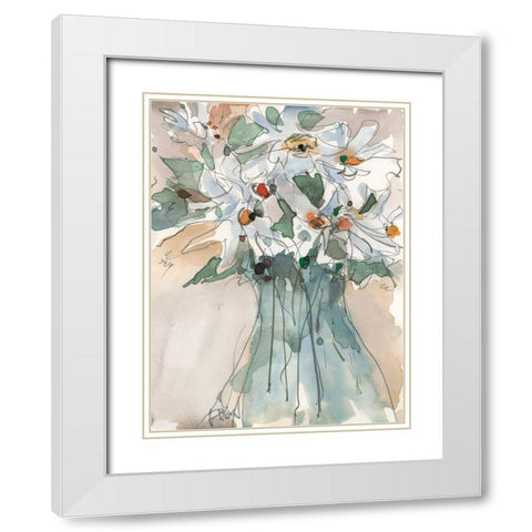 Daisy Point of View I White Modern Wood Framed Art Print with Double Matting by Dixon, Samuel