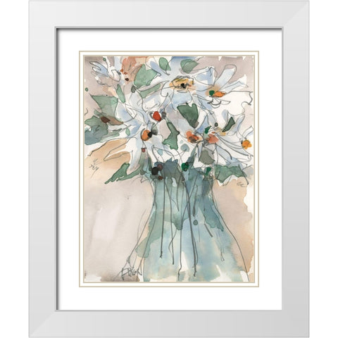 Daisy Point of View I White Modern Wood Framed Art Print with Double Matting by Dixon, Samuel
