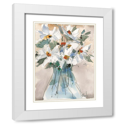 Daisy Point of View II White Modern Wood Framed Art Print with Double Matting by Dixon, Samuel