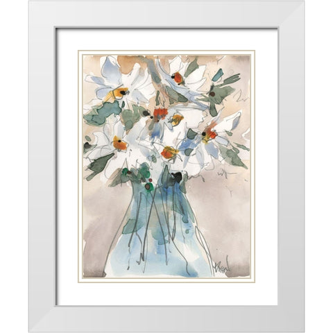 Daisy Point of View II White Modern Wood Framed Art Print with Double Matting by Dixon, Samuel