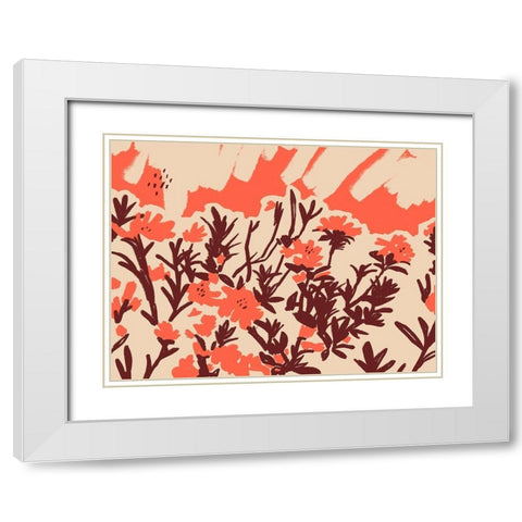 Red Rhododendron I White Modern Wood Framed Art Print with Double Matting by Green, Jacob