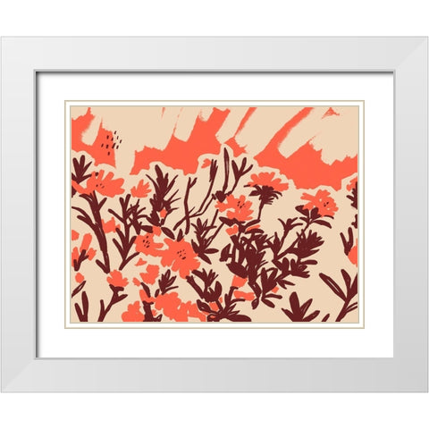 Red Rhododendron I White Modern Wood Framed Art Print with Double Matting by Green, Jacob