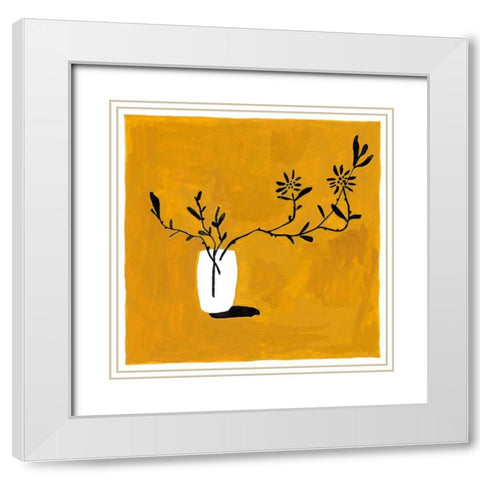 Like Flowers I White Modern Wood Framed Art Print with Double Matting by Wang, Melissa