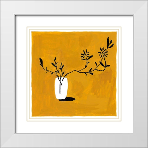 Like Flowers I White Modern Wood Framed Art Print with Double Matting by Wang, Melissa