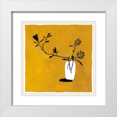 Like Flowers II White Modern Wood Framed Art Print with Double Matting by Wang, Melissa