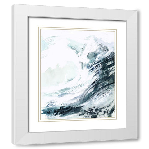 Blue Crest I White Modern Wood Framed Art Print with Double Matting by Barnes, Victoria