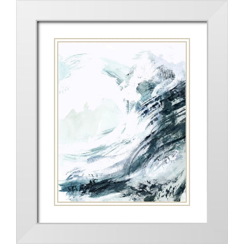 Blue Crest I White Modern Wood Framed Art Print with Double Matting by Barnes, Victoria