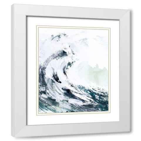 Blue Crest II White Modern Wood Framed Art Print with Double Matting by Barnes, Victoria