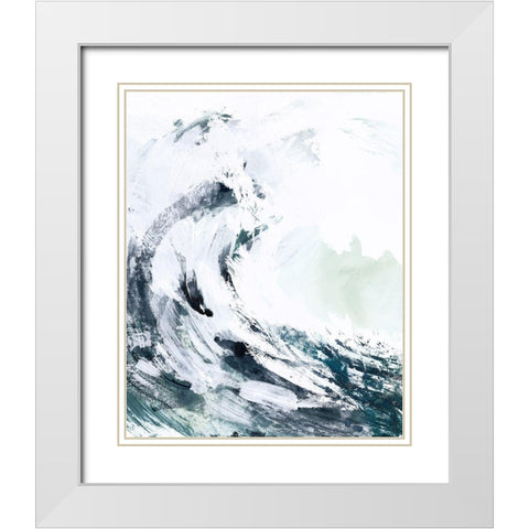 Blue Crest II White Modern Wood Framed Art Print with Double Matting by Barnes, Victoria