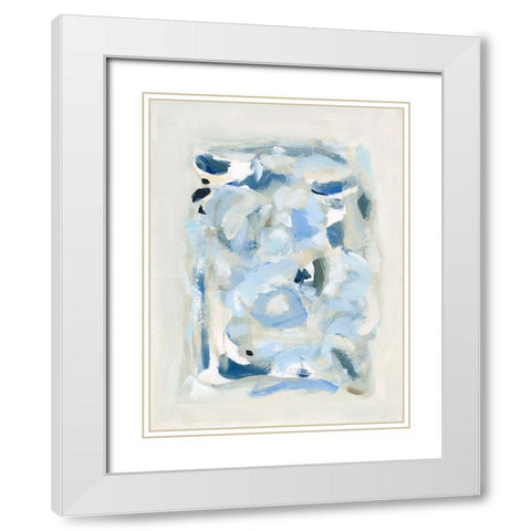 Tinted Abstract III White Modern Wood Framed Art Print with Double Matting by Long, Christina