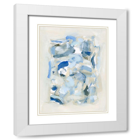 Tinted Abstract IV White Modern Wood Framed Art Print with Double Matting by Long, Christina