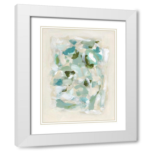 Tinted Abstract V White Modern Wood Framed Art Print with Double Matting by Long, Christina