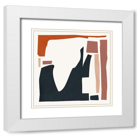 Mid Century Shapes I White Modern Wood Framed Art Print with Double Matting by Wang, Melissa