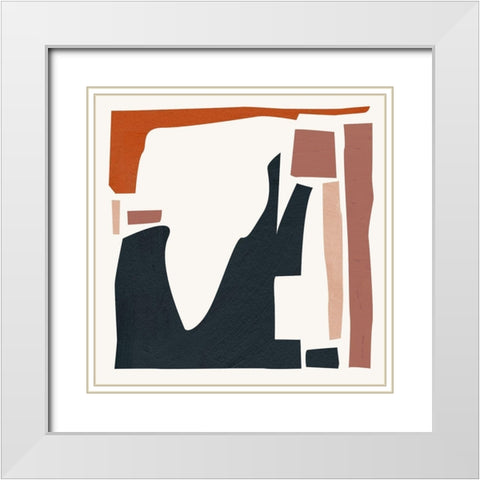 Mid Century Shapes I White Modern Wood Framed Art Print with Double Matting by Wang, Melissa