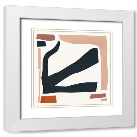 Mid Century Shapes III White Modern Wood Framed Art Print with Double Matting by Wang, Melissa