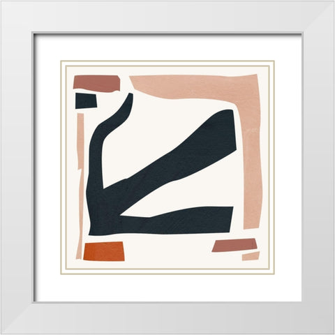 Mid Century Shapes III White Modern Wood Framed Art Print with Double Matting by Wang, Melissa