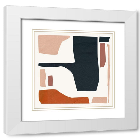 Mid Century Shapes IV White Modern Wood Framed Art Print with Double Matting by Wang, Melissa