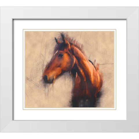 Blended Horse III White Modern Wood Framed Art Print with Double Matting by Curinga, Kim