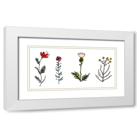 Botanical Vibes I White Modern Wood Framed Art Print with Double Matting by McCreery, Paul