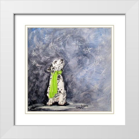 Playful Pup VII White Modern Wood Framed Art Print with Double Matting by Dillon, Carol