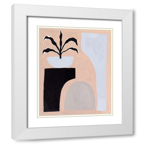 Pale Abstraction I White Modern Wood Framed Art Print with Double Matting by Wang, Melissa