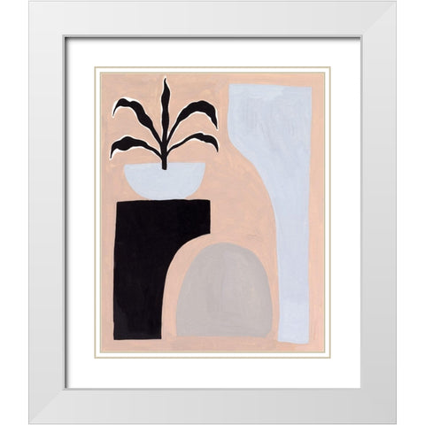 Pale Abstraction I White Modern Wood Framed Art Print with Double Matting by Wang, Melissa