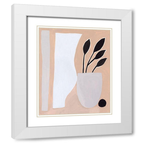 Pale Abstraction II White Modern Wood Framed Art Print with Double Matting by Wang, Melissa
