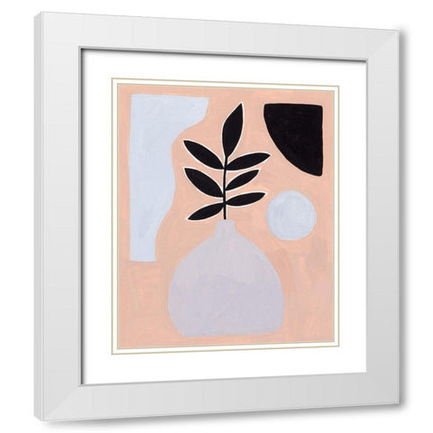 Pale Abstraction IV White Modern Wood Framed Art Print with Double Matting by Wang, Melissa