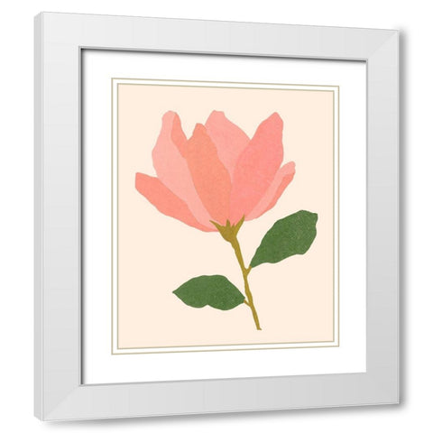 Magnolien I White Modern Wood Framed Art Print with Double Matting by Wang, Melissa