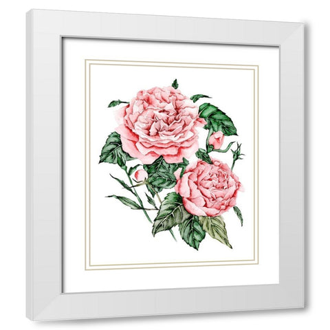 Roses are Red I White Modern Wood Framed Art Print with Double Matting by Wang, Melissa