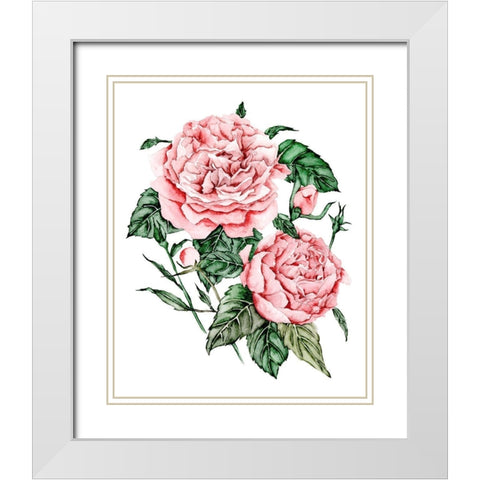 Roses are Red I White Modern Wood Framed Art Print with Double Matting by Wang, Melissa