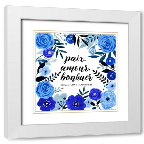 Blue Beautiful II White Modern Wood Framed Art Print with Double Matting by Popp, Grace