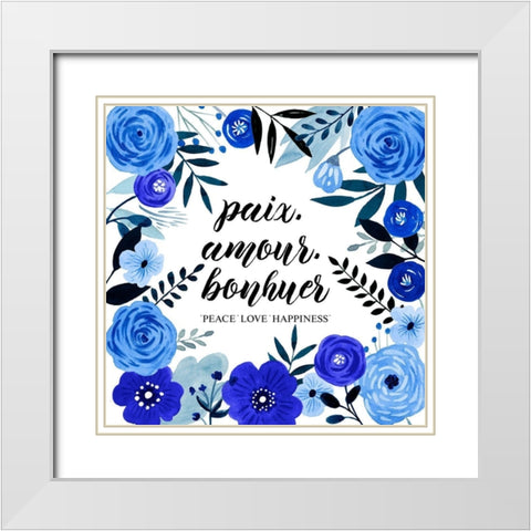 Blue Beautiful II White Modern Wood Framed Art Print with Double Matting by Popp, Grace