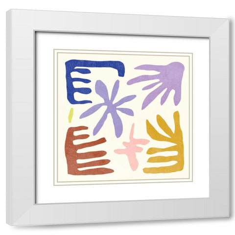 Coral Construction I White Modern Wood Framed Art Print with Double Matting by Wang, Melissa