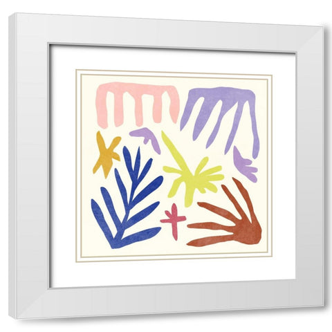 Coral Construction II White Modern Wood Framed Art Print with Double Matting by Wang, Melissa