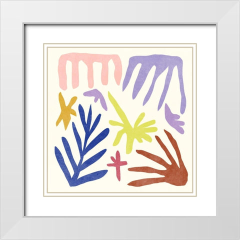 Coral Construction II White Modern Wood Framed Art Print with Double Matting by Wang, Melissa