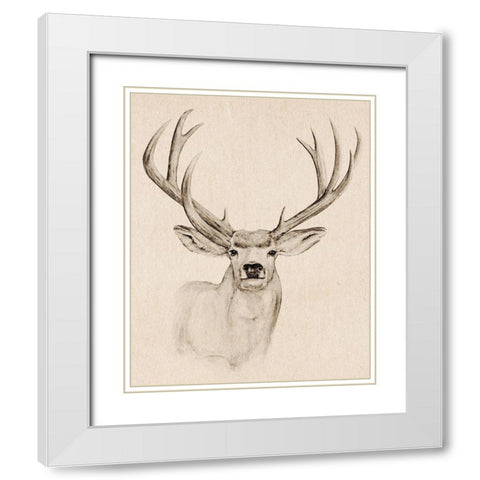 Natural Buck I White Modern Wood Framed Art Print with Double Matting by Warren, Annie