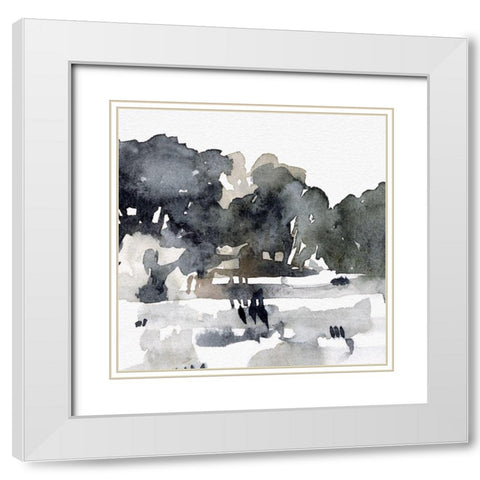 December Landscape I White Modern Wood Framed Art Print with Double Matting by Caroline, Emma