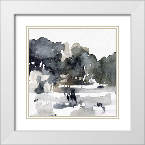 December Landscape I White Modern Wood Framed Art Print with Double Matting by Caroline, Emma