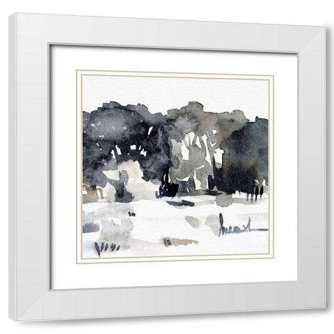 December Landscape II White Modern Wood Framed Art Print with Double Matting by Caroline, Emma