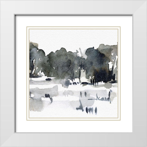 December Landscape III White Modern Wood Framed Art Print with Double Matting by Caroline, Emma