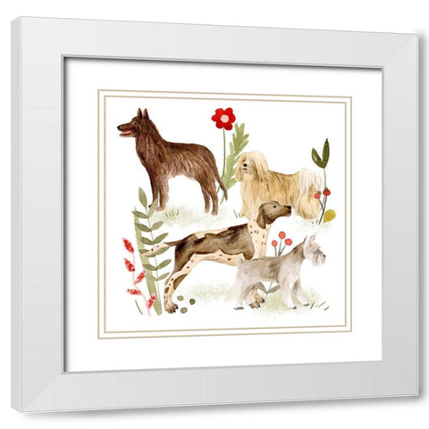 A Little Walk I White Modern Wood Framed Art Print with Double Matting by Wang, Melissa