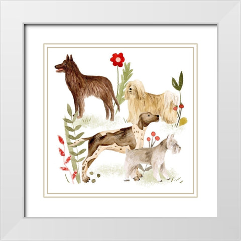 A Little Walk I White Modern Wood Framed Art Print with Double Matting by Wang, Melissa