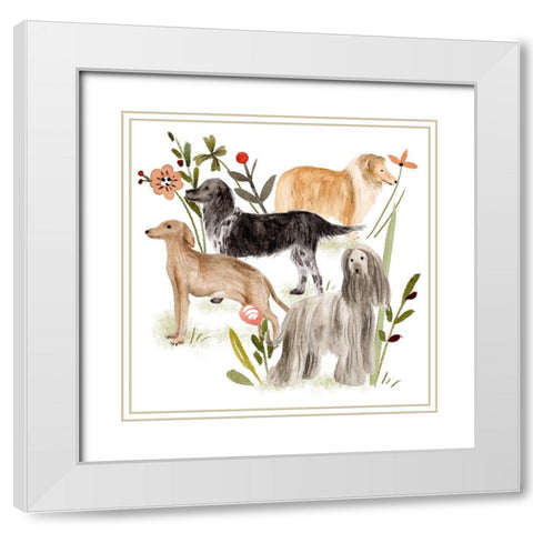 A Little Walk II White Modern Wood Framed Art Print with Double Matting by Wang, Melissa