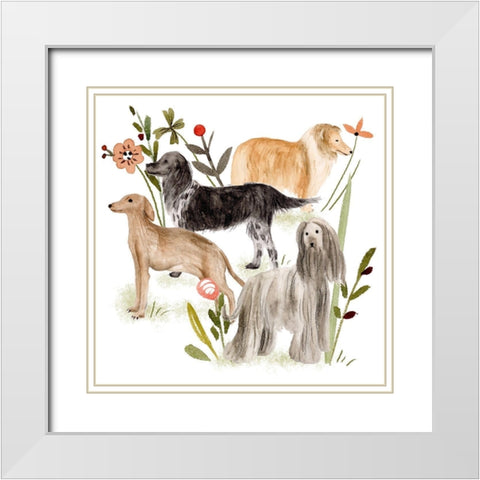 A Little Walk II White Modern Wood Framed Art Print with Double Matting by Wang, Melissa