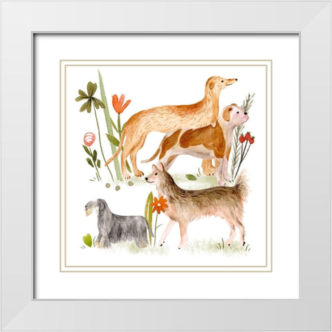 A Little Walk IV White Modern Wood Framed Art Print with Double Matting by Wang, Melissa